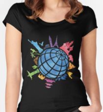 Landmarks around the World Women's Fitted Scoop T-Shirt