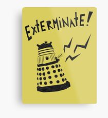 Dalek Doctor Who Stencil-Style Illustration Metal Print