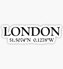 Geographische Koordinaten von London Sticker