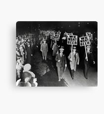 We Want Beer! Prohibition Protest, 1931. Vintage Photo Canvas Print