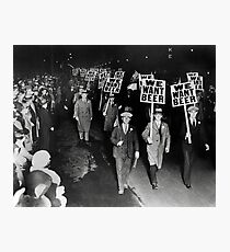 We Want Beer! Prohibition Protest, 1931. Vintage Photo Photographic Print