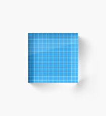 Blue Grid White Line Acrylic Block