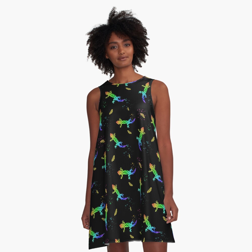 Rainbow Salamanders A-Line Dress