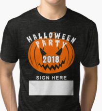 Halloween Party 2018 | Guest Sign Wall Tapestry Tri-blend T-Shirt