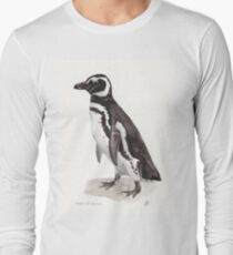 Penguin Watercolor Painting Long Sleeve T-Shirt