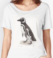 Penguin Watercolor Painting Women's Relaxed Fit T-Shirt