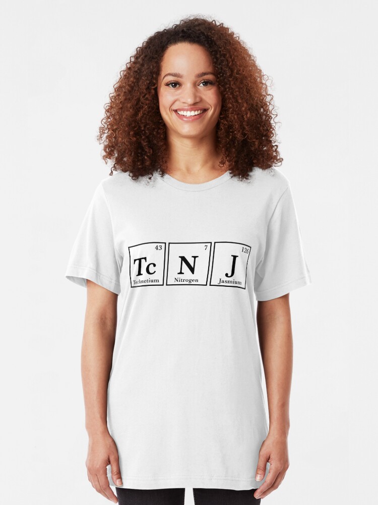 Alternate view of TCNJ Periodic Table sticker Slim Fit T-Shirt