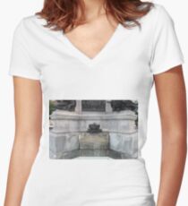 statue sculpture architecture stone art ancient monument marble italy europe history church travel old religion rome roman building museum antique culture detail Women's Fitted V-Neck T-Shirt
