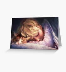 The Boy with the Cat Greeting Card