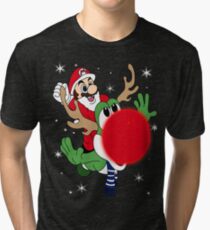 HERE COMES SANTA MARIO! Tri-blend T-Shirt