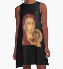 Baby Jesus and Mother Mary - Christian Icon Art A-Line Dress
