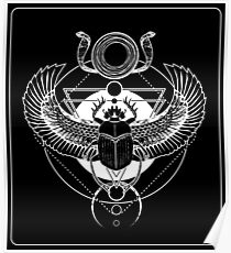 Winged scarab and the Sun disc Poster