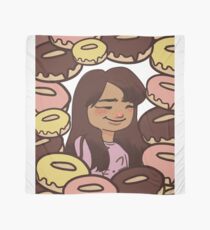 Happy Girl with Yummy Glazed Donuts! Scarf