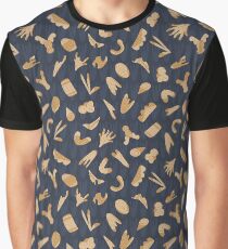 Gray and Yellow Abstract Cut Out Shapes Graphic T-Shirt