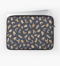 Gray and Yellow Abstract Cut Out Shapes Laptop Sleeve