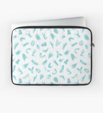 Light Blue and White Abstract Cut Out Shapes Laptop Sleeve