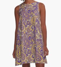 Paisley | Go Tigers | Gold Sparkle A-Linien Kleid