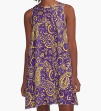 Paisley Game Day Dress | Go Tigers | Purple Sparkle A-Line Dress
