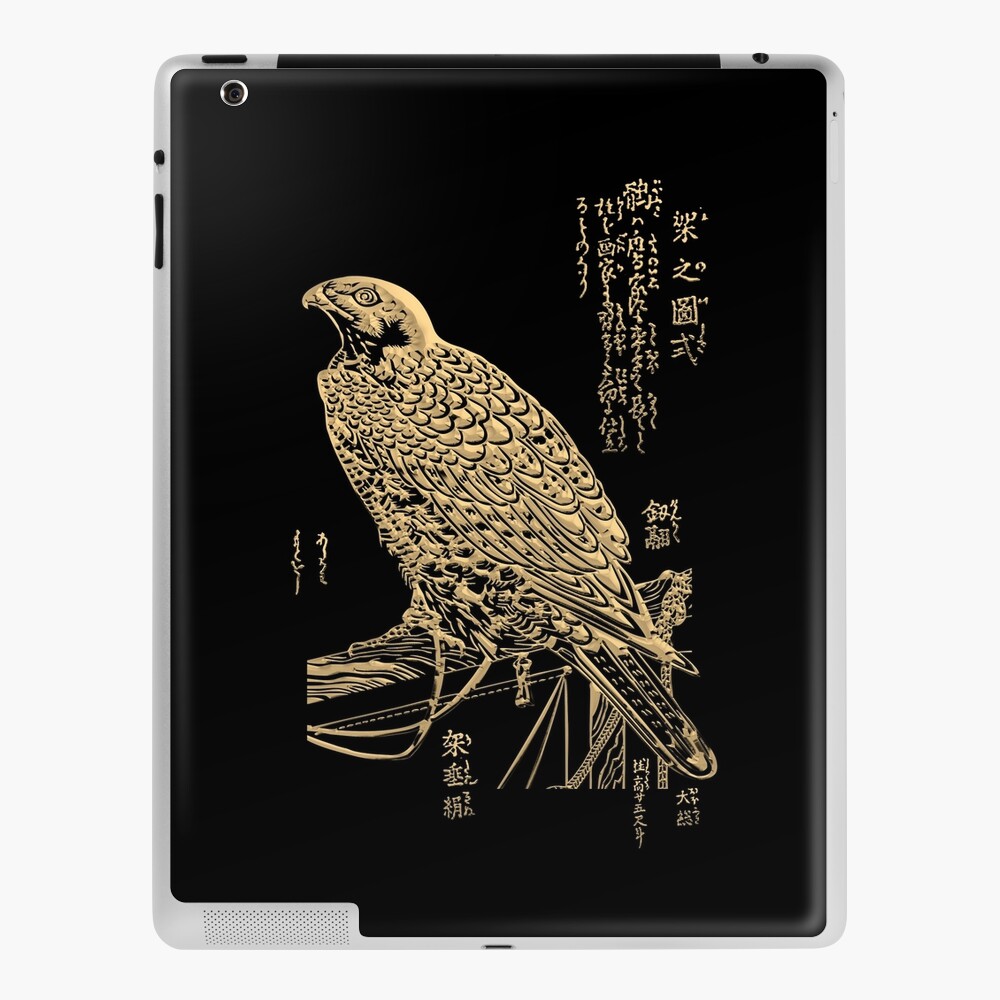 Golden Japanese Peregrine Falcon On Black Canvas Ipad Case