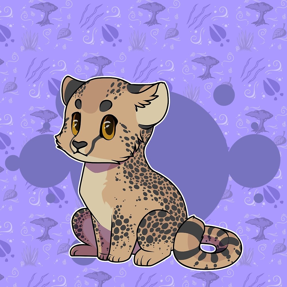 Chibi Wildlife Set Cheetah By Keyoto Thefox Redbubble