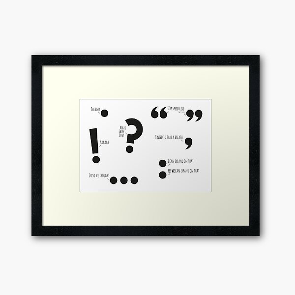 Punctuated Framed Art Print