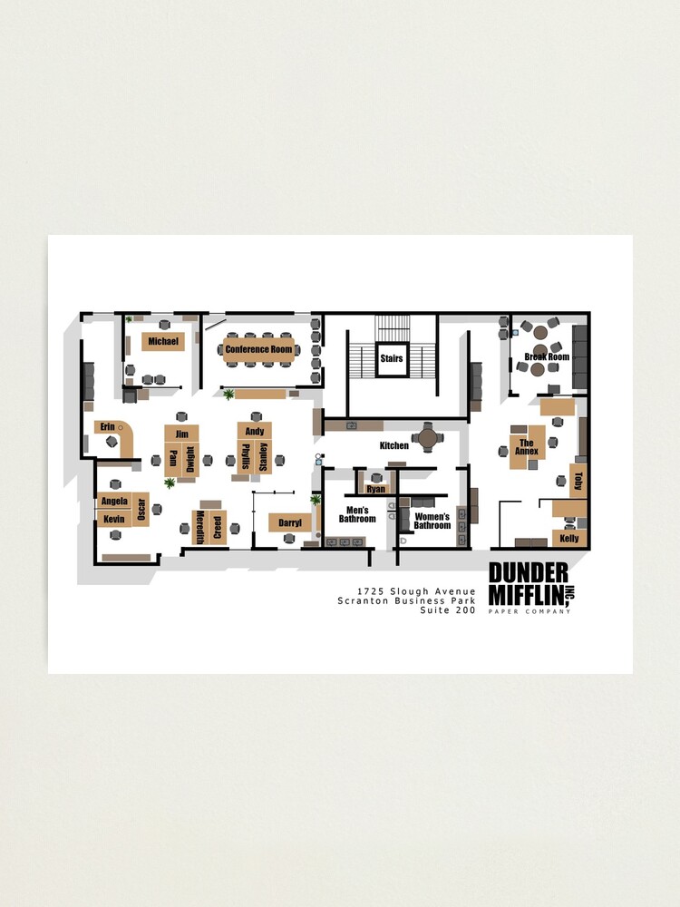 The Office Floor Plan Dunder Mifflin 1725 Slough Avenue
