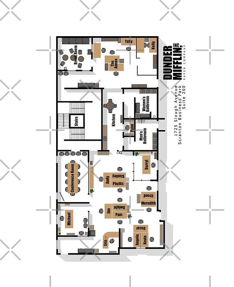 The Office Floor Plan Dunder Mifflin 1725 Slough Avenue