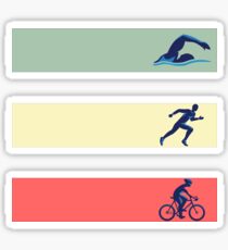 Vintage Swim Bike Run Triathlon T-Shirt Tee Gift Sticker
