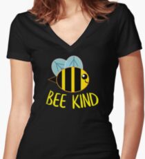 Bee Kind, Be Kind Women's Fitted V-Neck T-Shirt