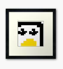 LINUX TUX PENGUIN PIXEL FACE Framed Print