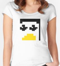 LINUX TUX PENGUIN PIXEL FACE Women's Fitted Scoop T-Shirt