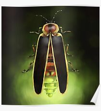 Lightning Bug Painting - Indiana State Bug - Firefly by Ela Steel Poster