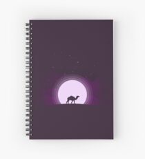 Camel Silhouette Moonlight Illustration Spiral Notebook
