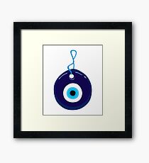 Blue Evil Eye Bead Framed Print