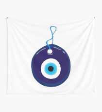 Blue Evil Eye Bead Tapestry