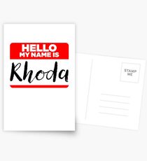 My Name Is... Rhoda - Introduction Hipster Sticker Tag Postcards