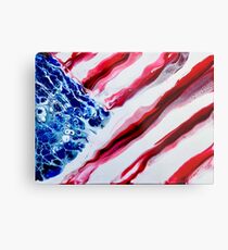 American Distressed USA Flag Metal Print
