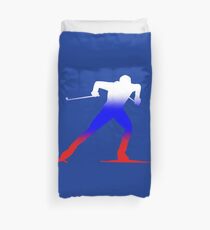 cross-country skiing Duvet Cover