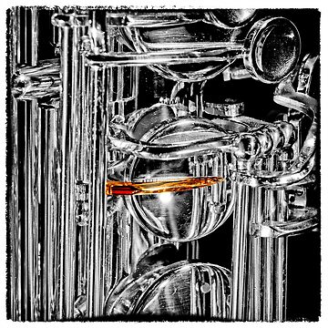 Artwork thumbnail, Saxophone Valves in Black and White by WarrenPHarris