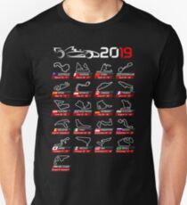 Calendar race cars 2019 circuits sport Slim Fit T-Shirt