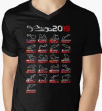 Calendar F1 2019 circuits sport Men's V-Neck T-Shirt