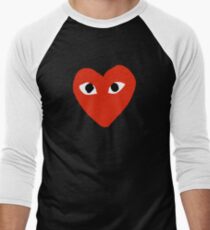Comme des garçons Red Heart Play Men's Baseball ¾ T-Shirt