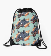 Fire wolf Drawstring Bag