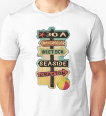 30 A Florida Walton County Watercolor Inlet Beach Seaside Grayton Beach Unisex T-Shirt