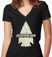 Native American Chippewa Ojibwe Women's Fitted V-Neck T-Shirt