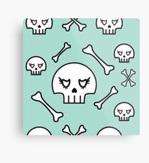 Pastel Skull and Bones Metal Print