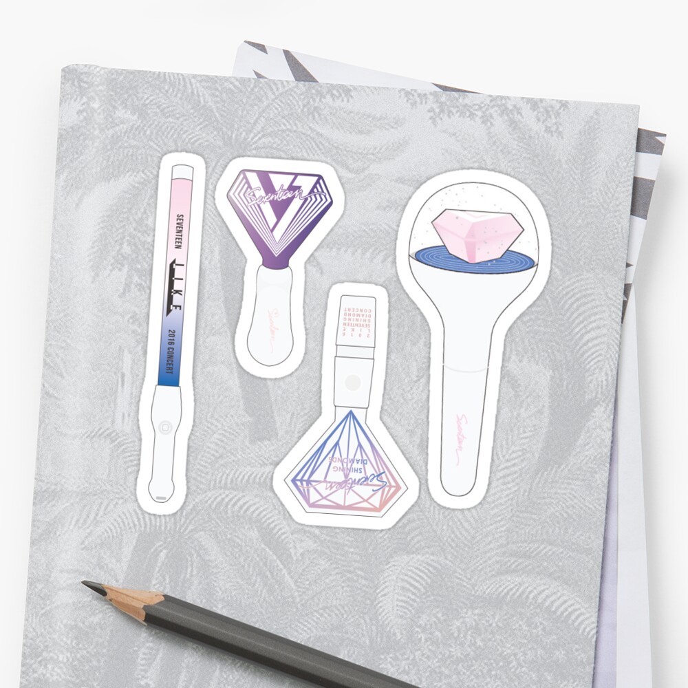 seventeen all lightsticks sticker set sticker by jonaestalane redbubble