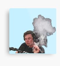 Lienzo metálico Elon Musk fuma