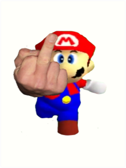 Image result for mario middle finger