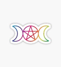 Rainbow Triple Goddess Pentagram Sticker